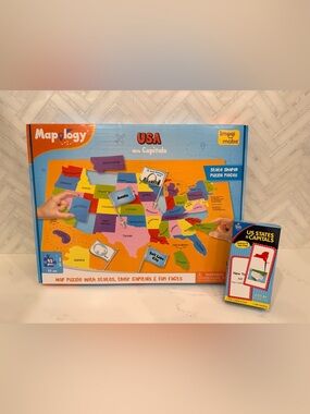 Mapology USA States & Capitals Puzzle + Flash Cards | Complete Learning Set